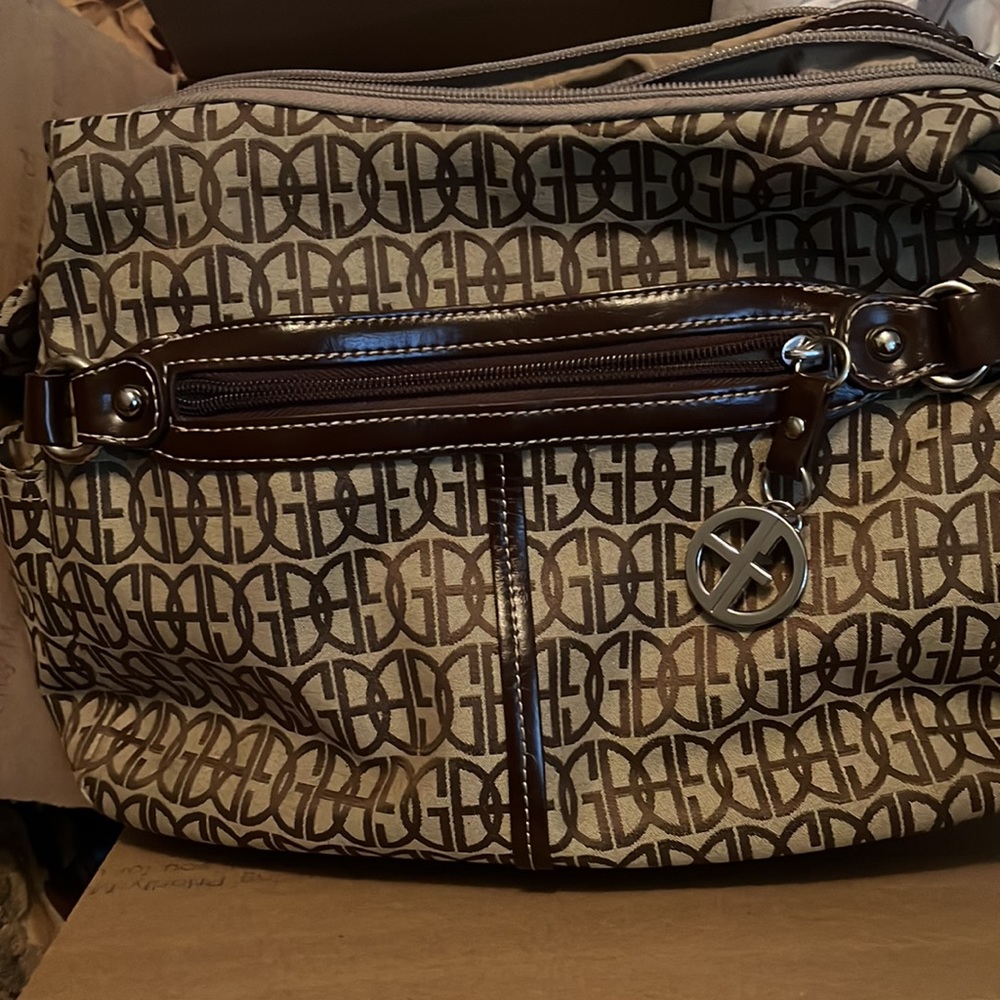Gianni Bernini Monogram Canvas Shoulder Bag